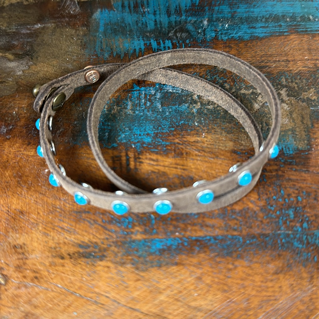 Unisex Studded Leather Wrap BraceletChoker Necklace New From Sundance 119$